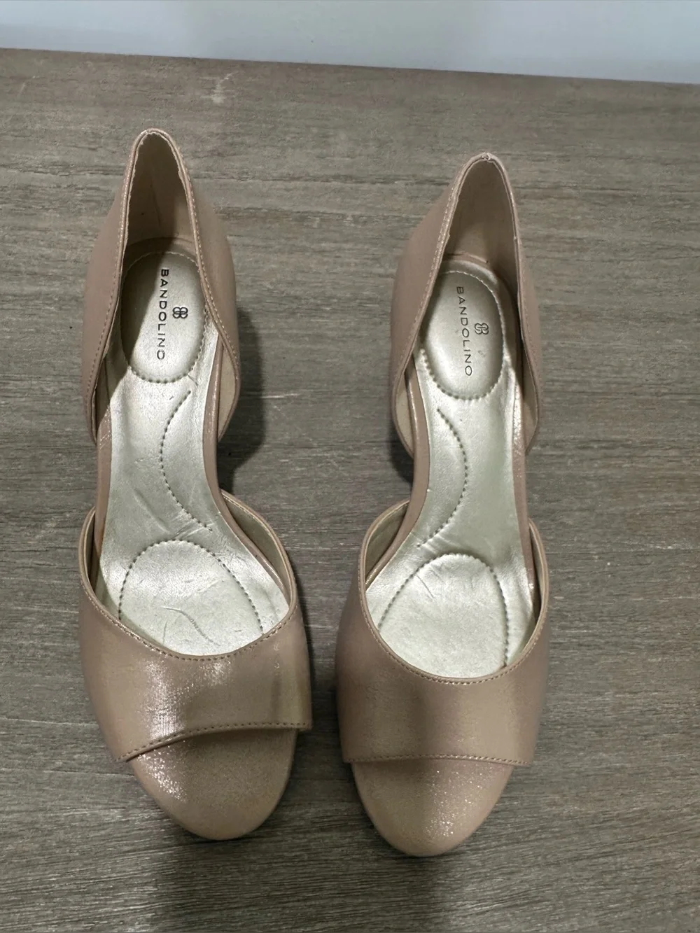 Bandolino Nude Open-Toe Mid Heel Pumps | Good Used Condition - Picture 3 of 7